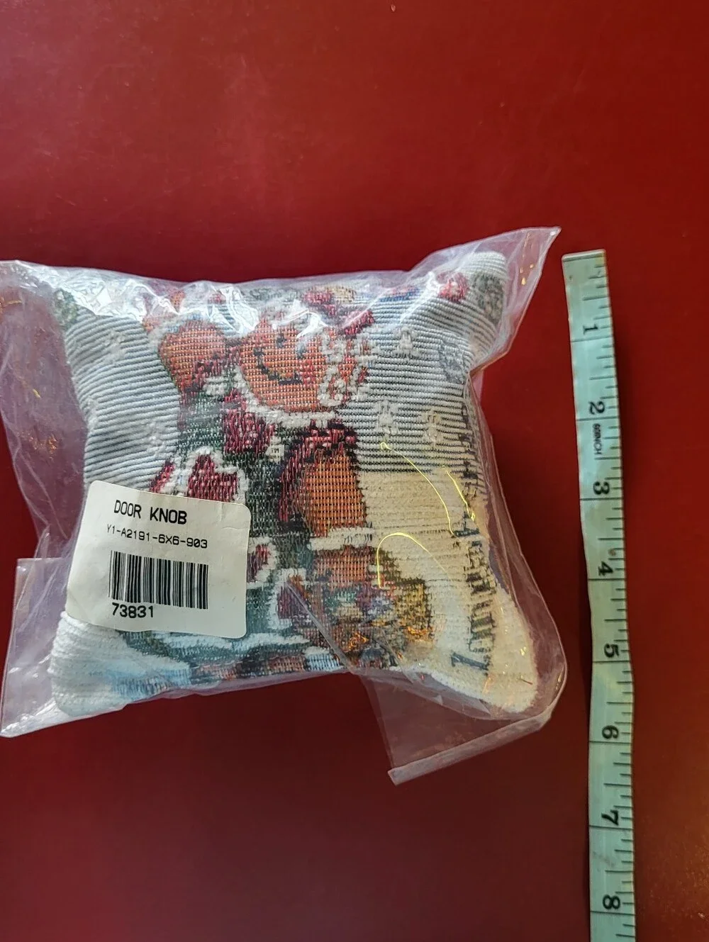 TWO New Vintage Longaberger Christmas Gingerbread Pillow Door Knob Hanger 2001